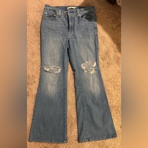 Levi's Women's Flare Distressed Blue Jeans Size 29 Short